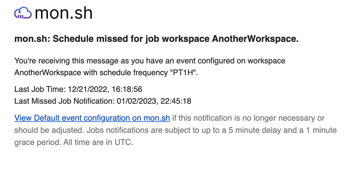 missed job schedule email notification